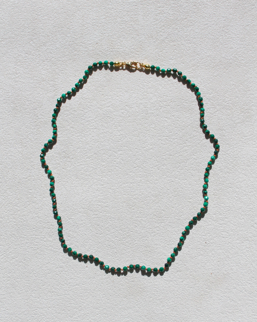 Dainty Malachite Necklace - Hand knotted