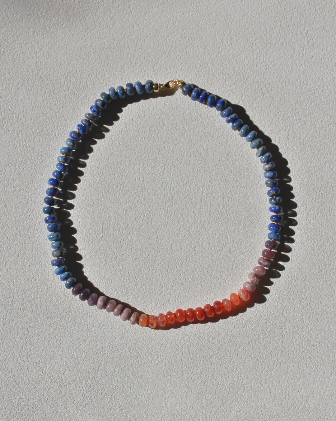 Hand-Knotted Lapis Lazuli & Fire Agate - 14k Gold Filled Artisan Jewelry