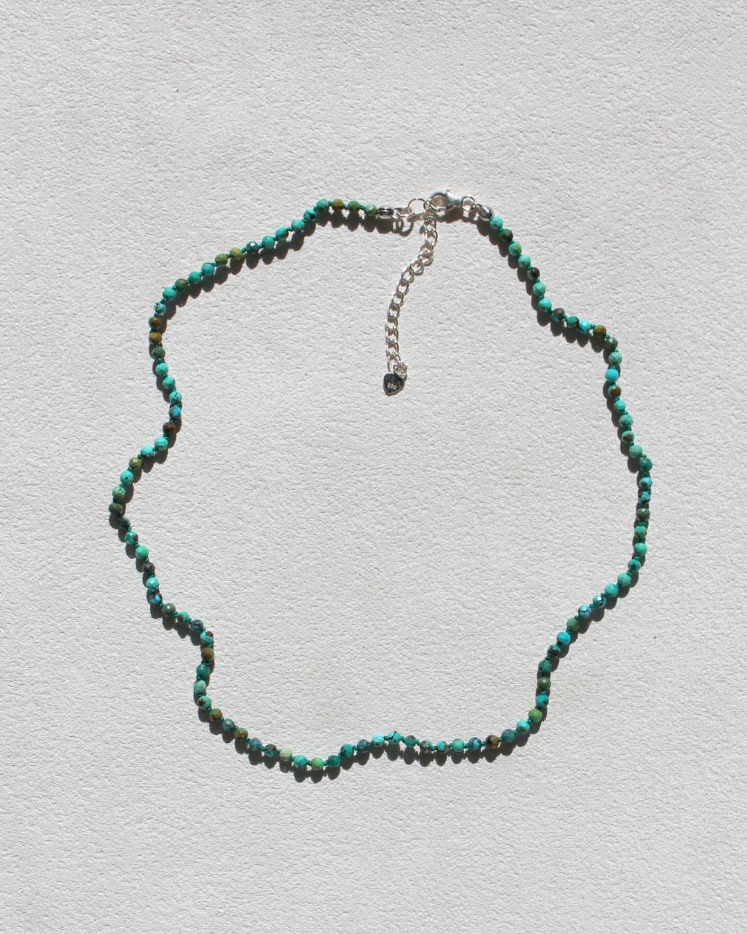 Dainty African Turquoise Necklace - Hand knotted