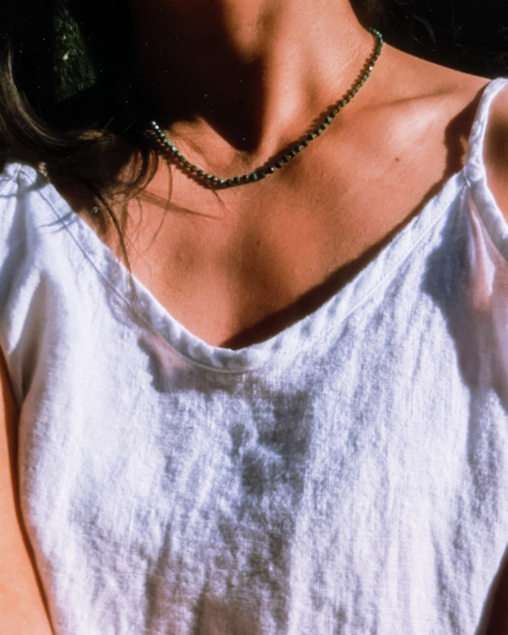 Dainty Malachite Necklace - Hand knotted