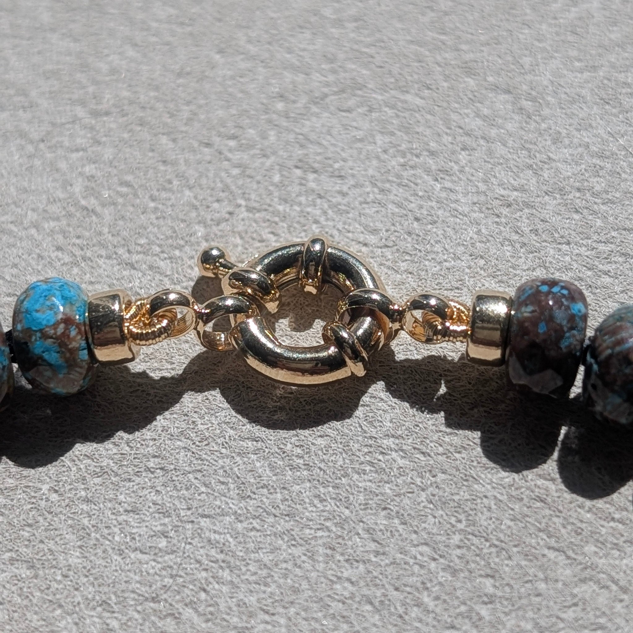 Crazy Lace Agate, Indian Agate & Madagascar Rose Quartz Crystal Talisman Bracelet - "Mountain Dawn" | 18K Gold Filled