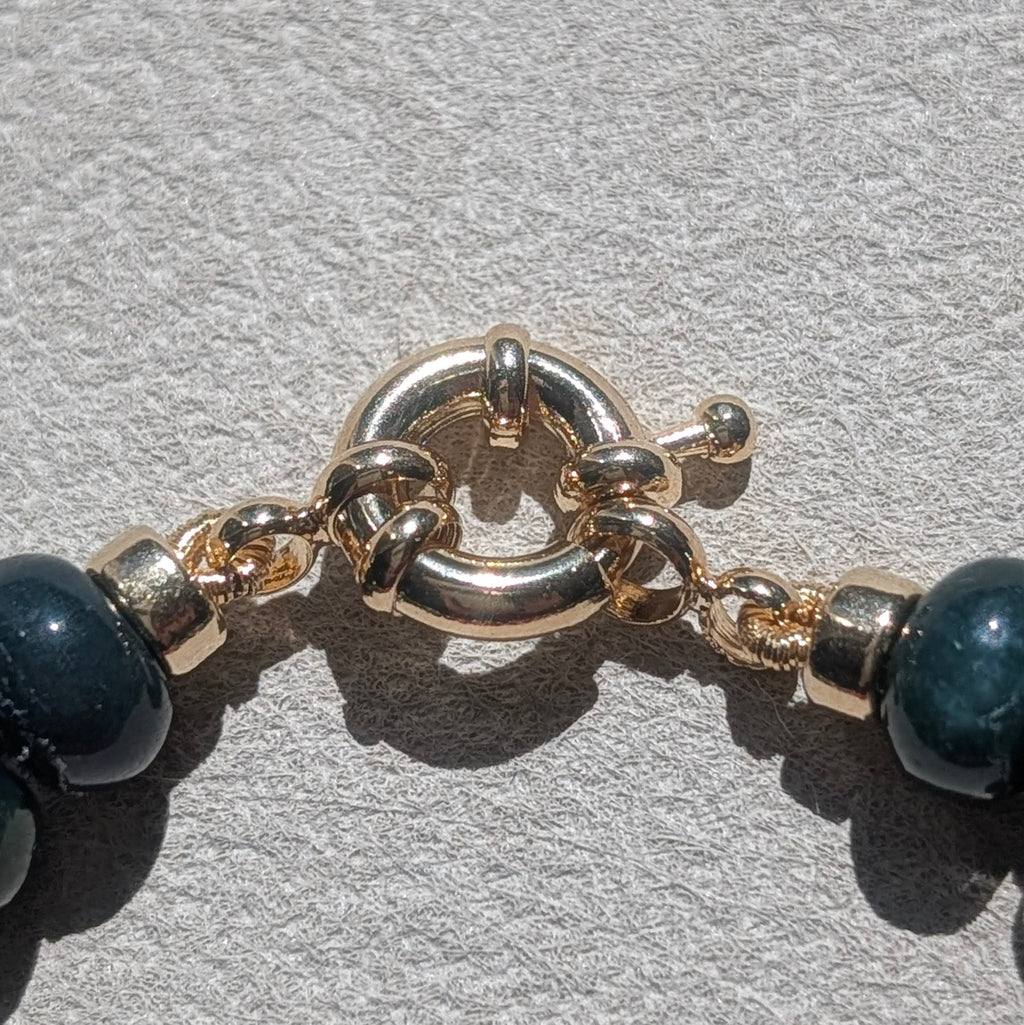 Indian Agate, Jade & Moss Agate Crystal Talisman Bracelet - "Juicy Watermelon" | 18K Gold Filled