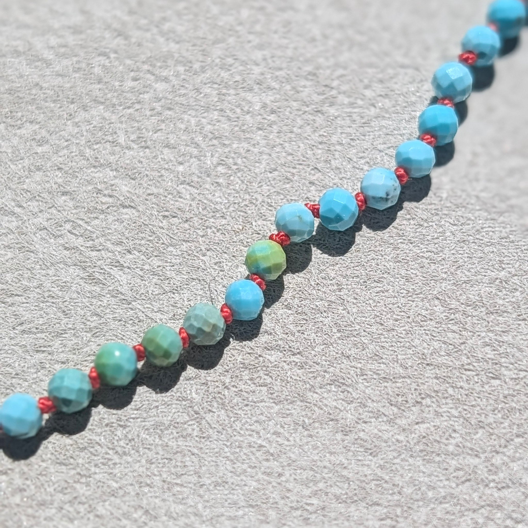 Blue Turquoise & Coral Silk Minimalist Talisman Necklace | 14K Gold Filled