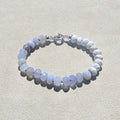 Blue Chalcedony & Magnesite Crystal Talisman Bracelet - "Serene Ocean" | Sterling Silver