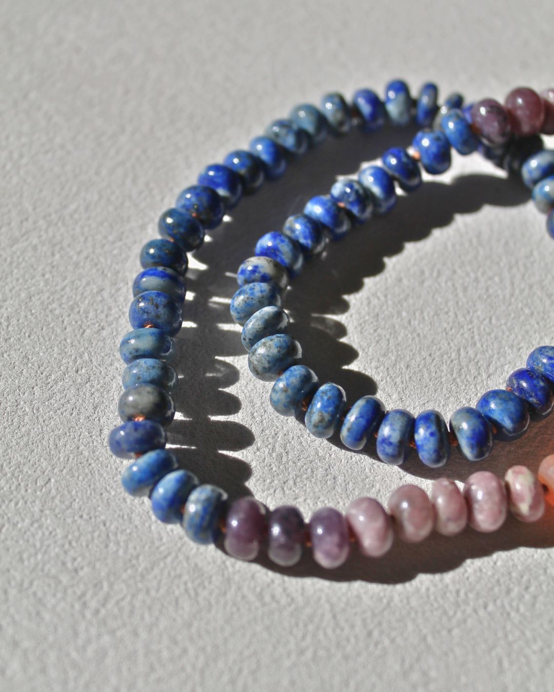 Hand-Knotted Lapis Lazuli & Fire Agate - 14k Gold Filled Artisan Jewelry