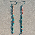 Hand-Knotted Pink Opal & Turquoise Earrings