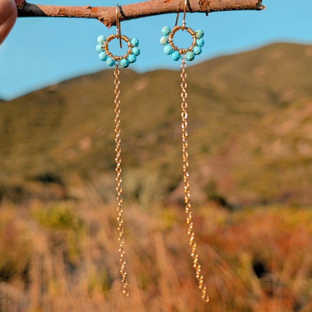 Turquoise Chain Earrings