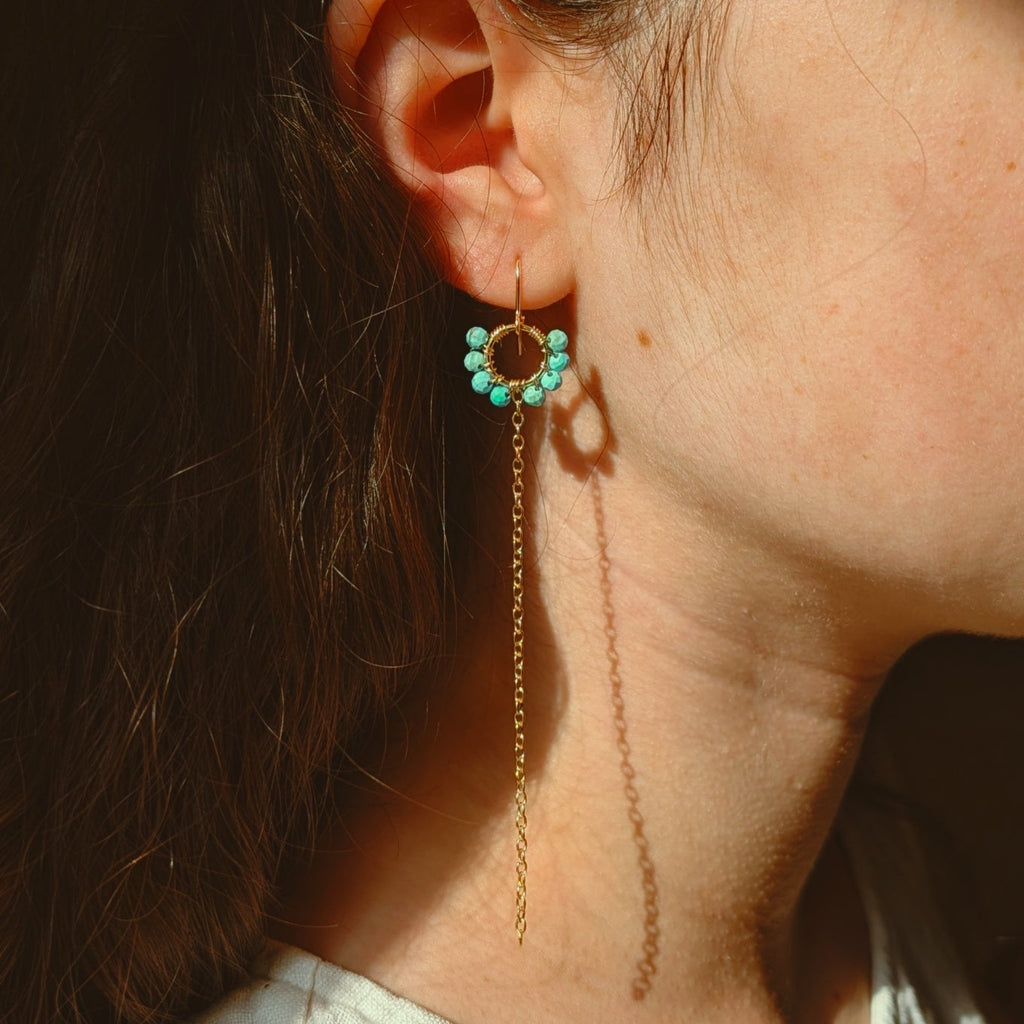 Turquoise Chain Earrings