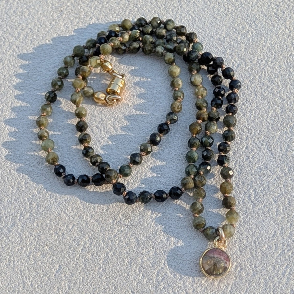 Hand-knotted Tourmaline Pendant Necklace