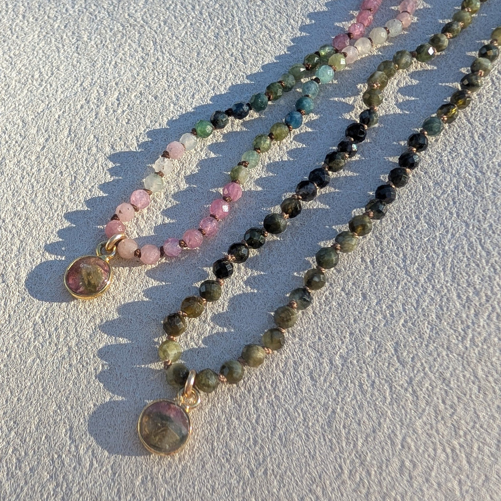 Hand-knotted Tourmaline Pendant Necklace