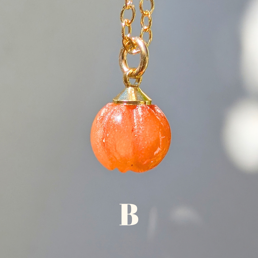 Pumpkin Jade Necklace