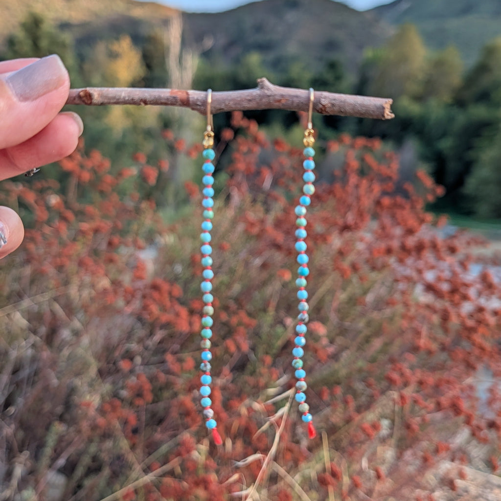 Hand-Knotted Turquoise Erarrings