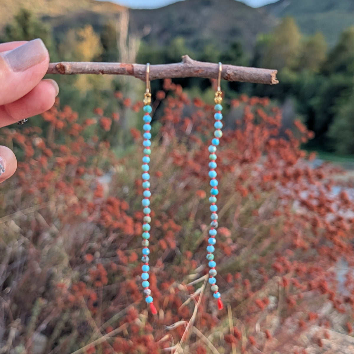 Hand-Knotted Turquoise Erarrings