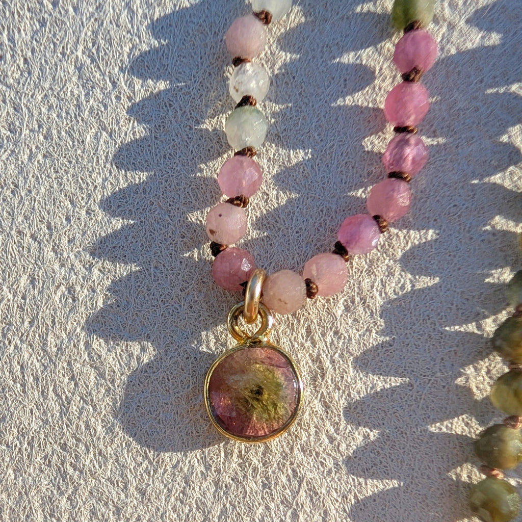 Hand-knotted Tourmaline Pendant Necklace