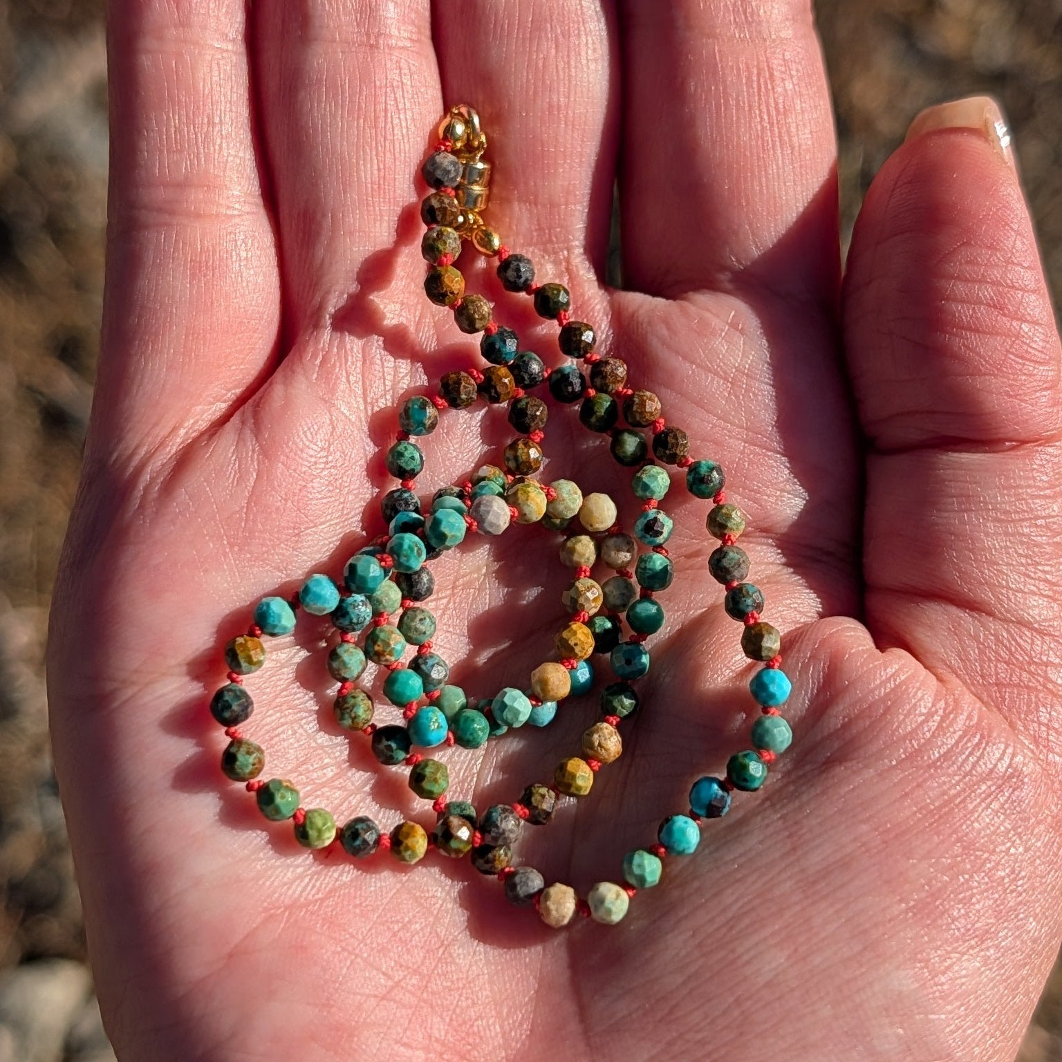 California Landscape Hand-Knotted Turquoise Necklace