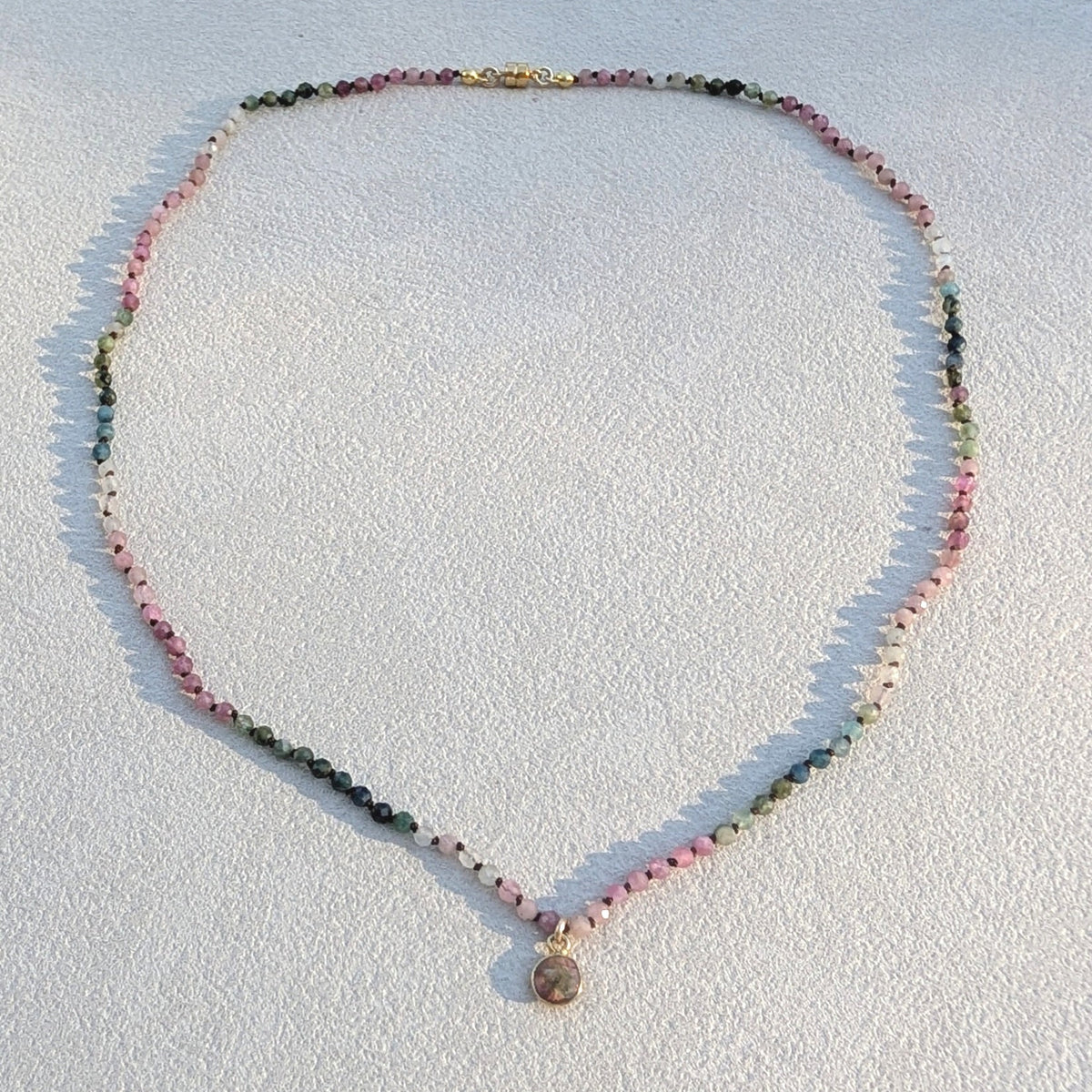 Hand-knotted Tourmaline Pendant Necklace