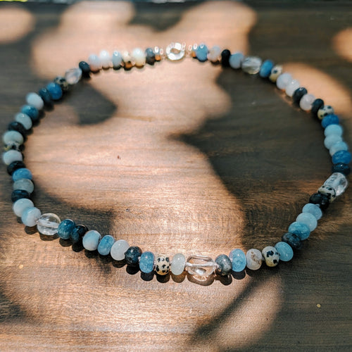 Blue Multi Gemstones Hand-Knotted Necklace