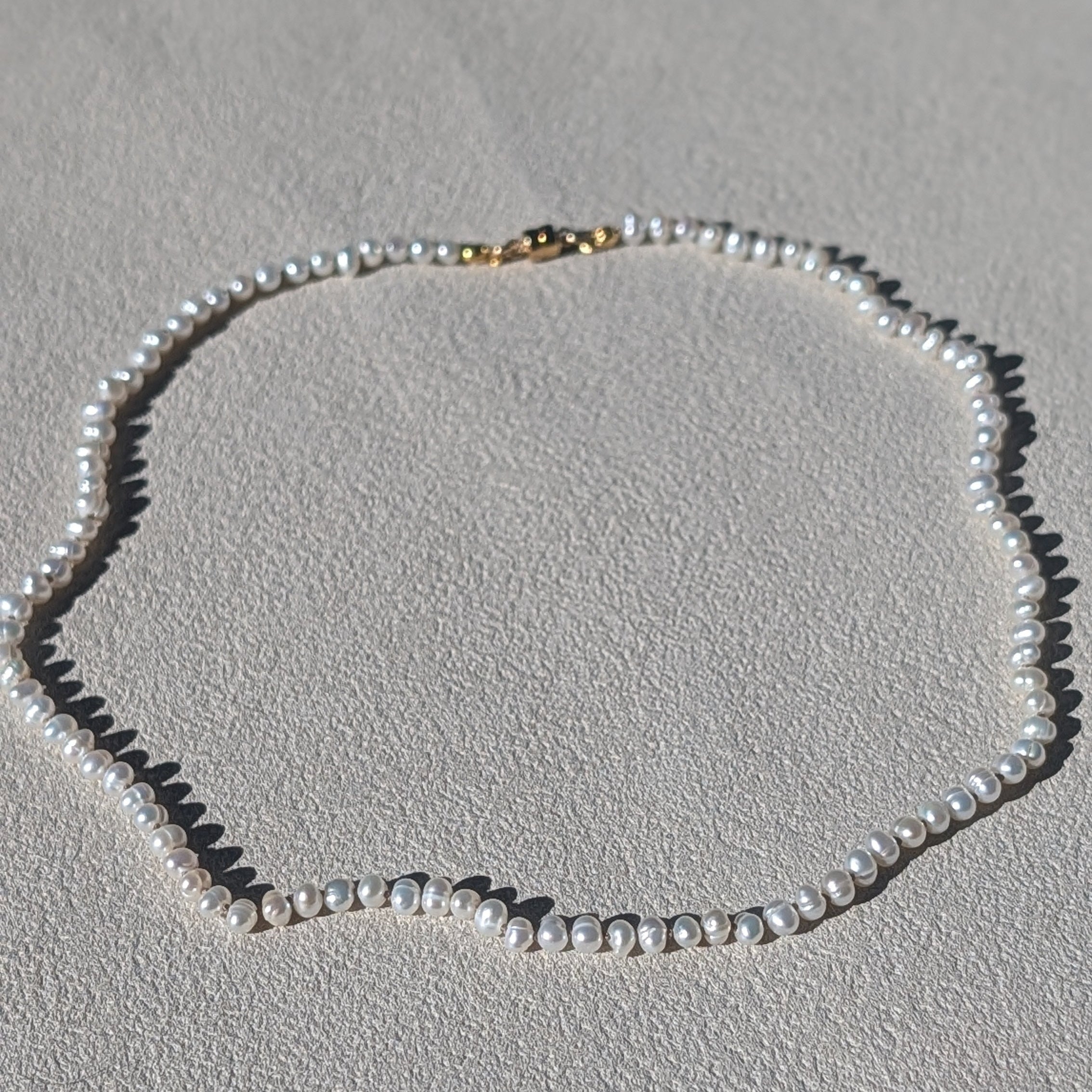 Freshwater Pearl Silk Necklace with 14K Gold Filled Magnetic Clasp