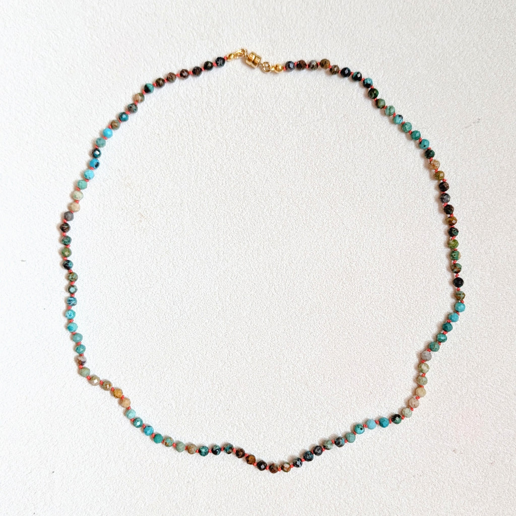 California Landscape Hand-Knotted Turquoise Necklace