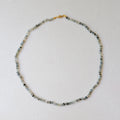 Moss Aquamarine Hand-Knotted Silk Necklace