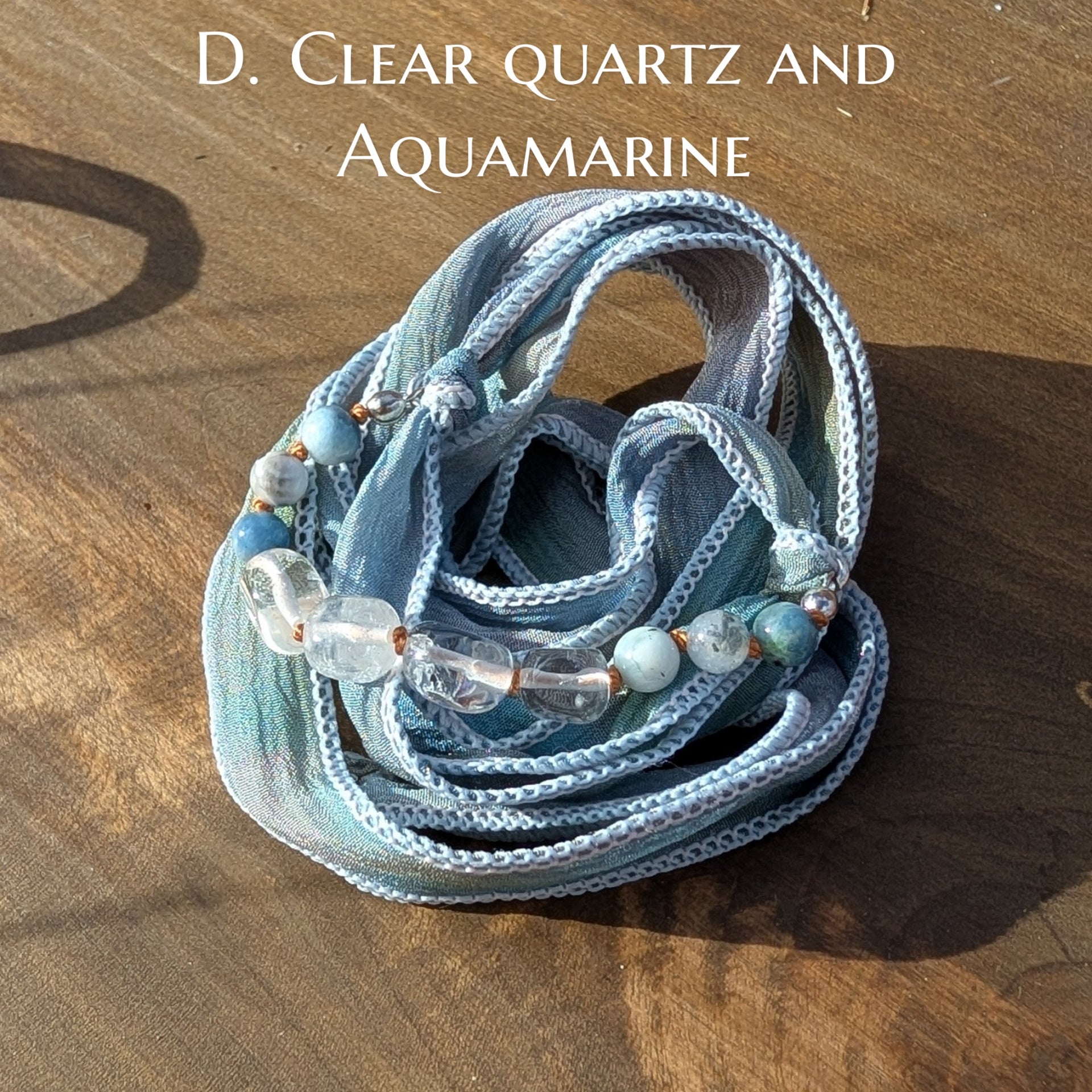 Multi Way Silk Ribbon with Hand-knotted Gemstones
