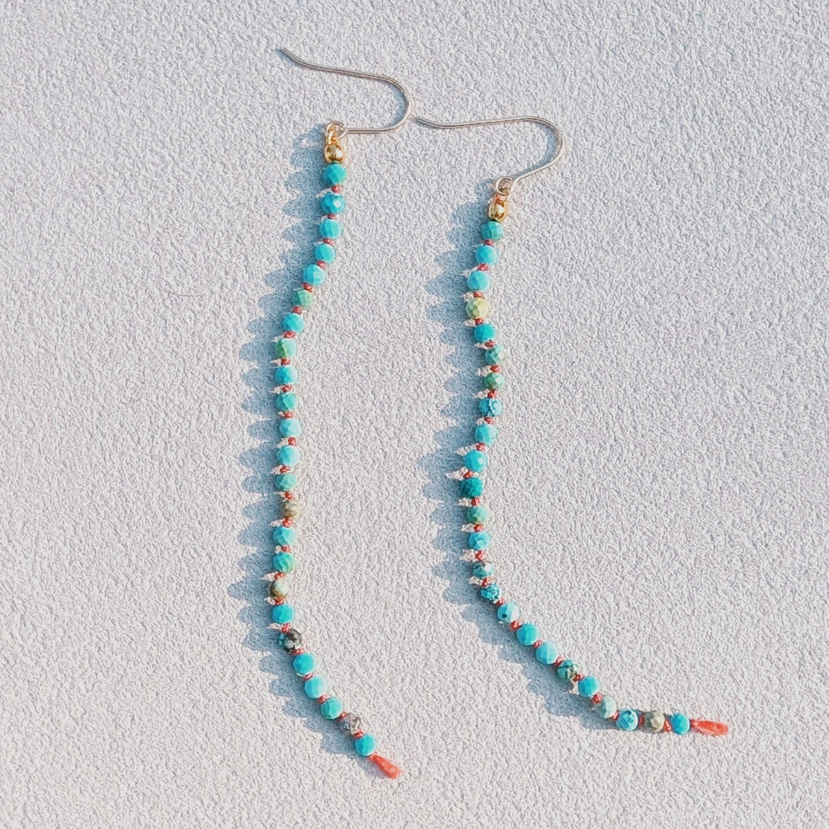 Hand-Knotted Turquoise Erarrings