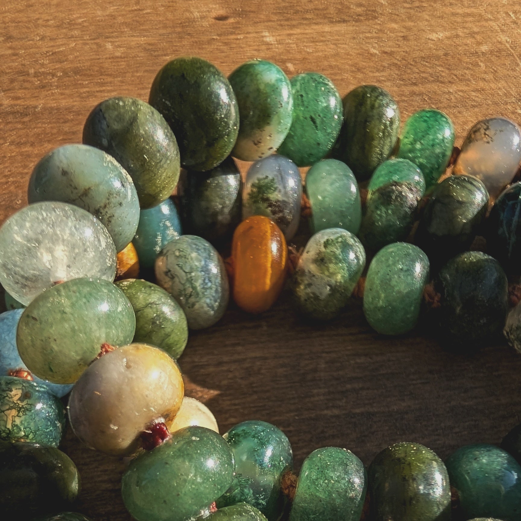 Forest Gemstone Necklace – Jade, Agate & Tiger’s Eye
