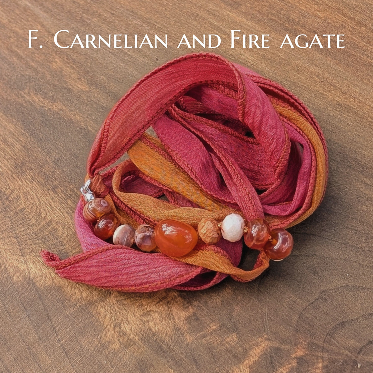 Multi Way Silk Ribbon with Hand-knotted Gemstones