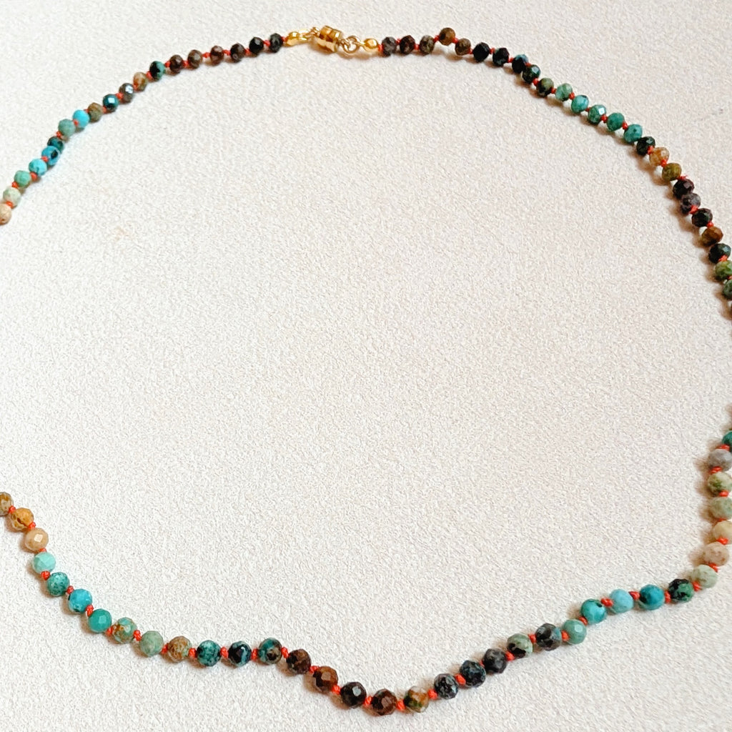 California Landscape Hand-Knotted Turquoise Necklace