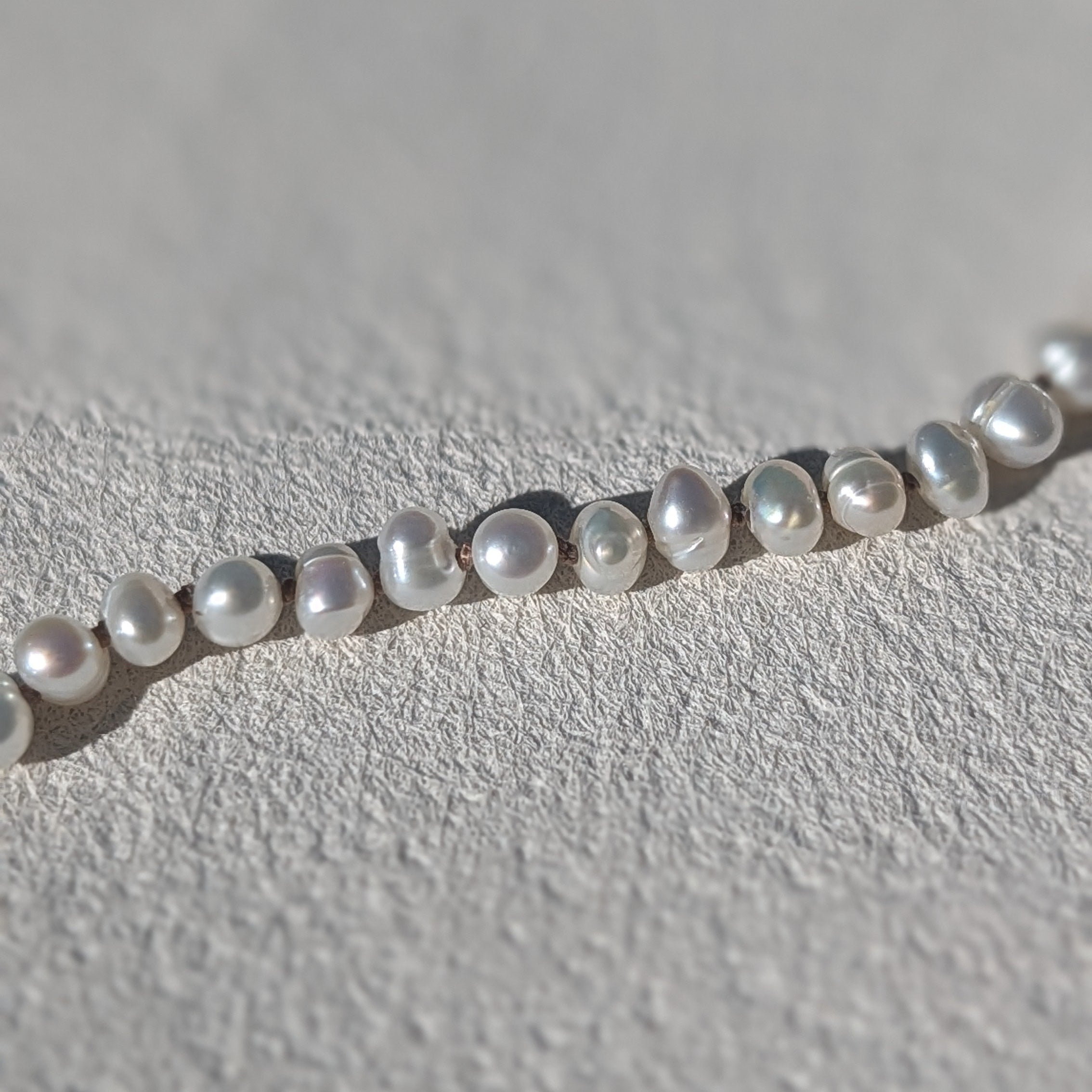 Freshwater Pearl Silk Necklace with 14K Gold Filled Magnetic Clasp