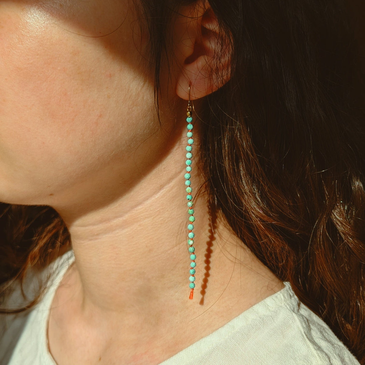 Hand-Knotted Turquoise Erarrings