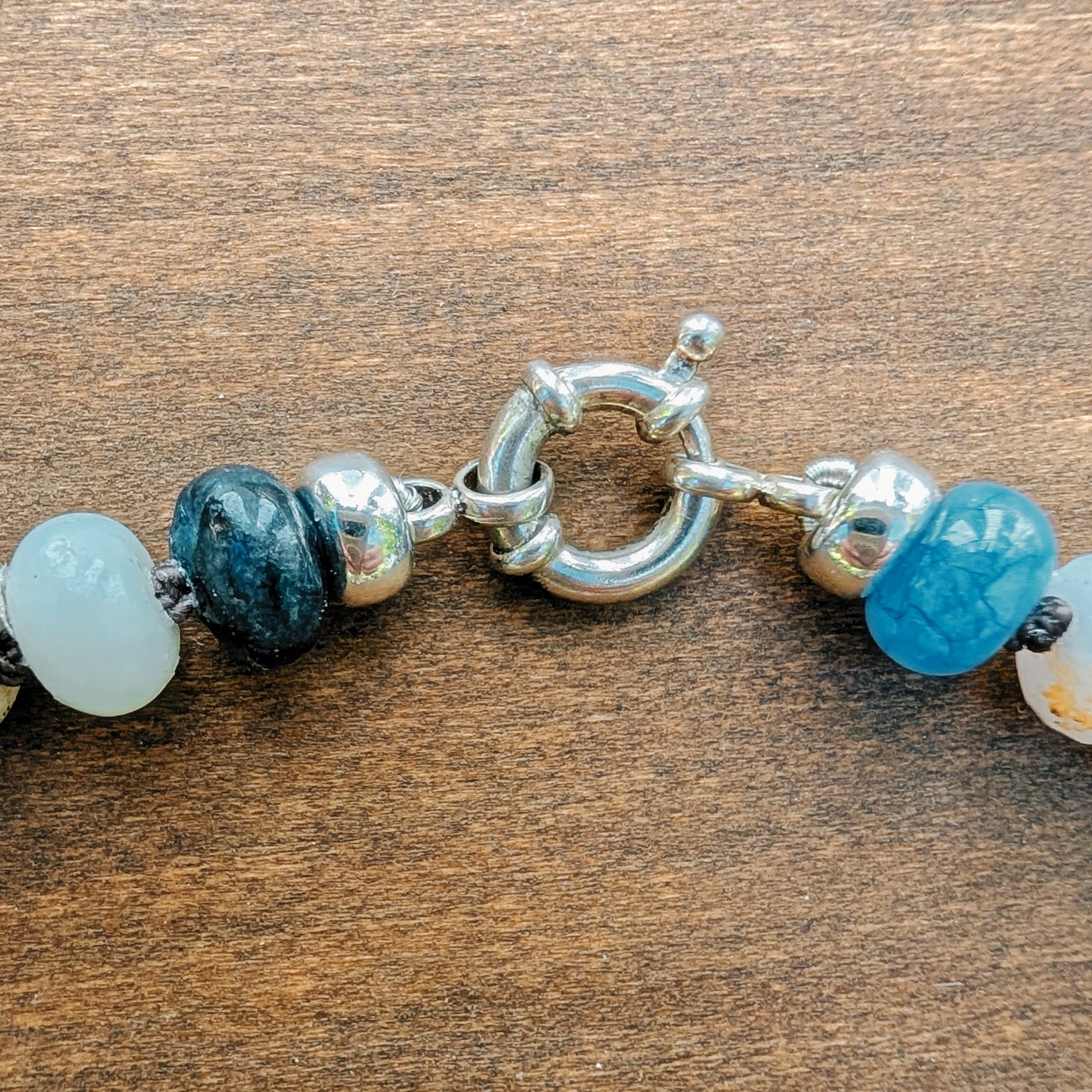 Blue Multi Gemstones Hand-Knotted Necklace