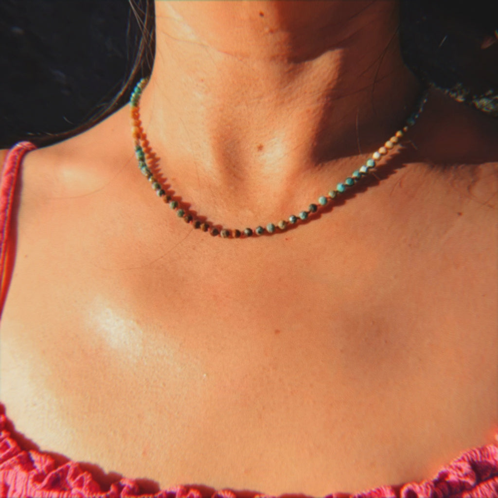 California Landscape Hand-Knotted Turquoise Necklace