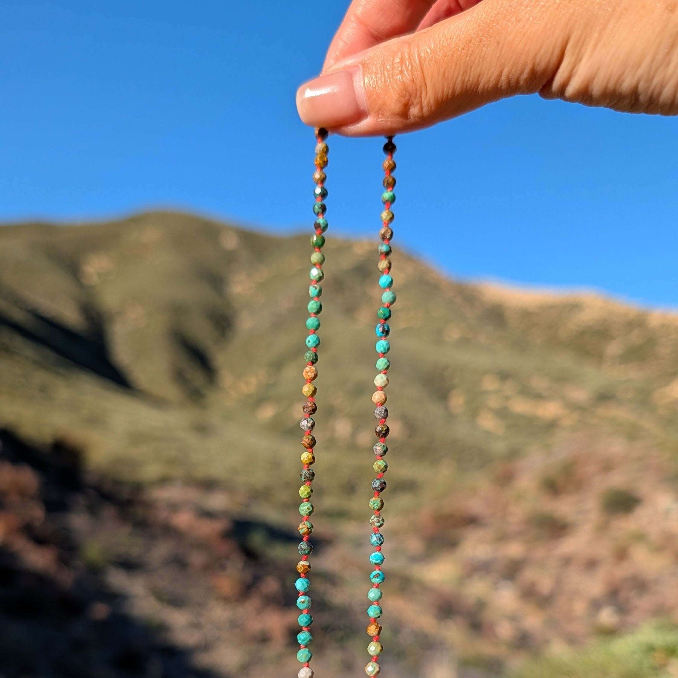 California Landscape Hand-Knotted Turquoise Necklace