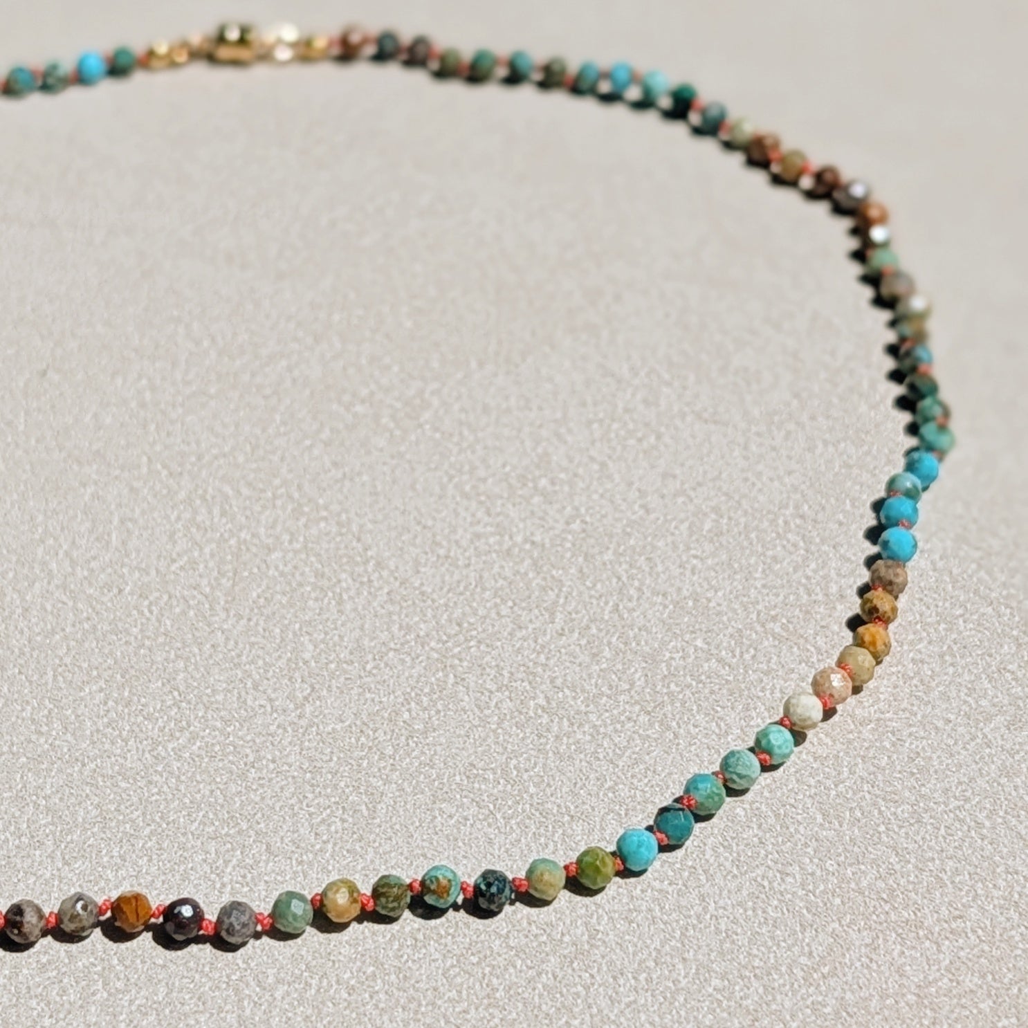 California Landscape Hand-Knotted Turquoise Necklace