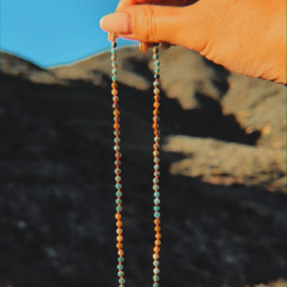 California Landscape Hand-Knotted Turquoise Necklace